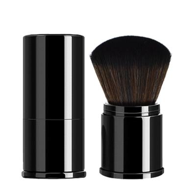 China Powder Fluffy Black Brush Private Label Retractable Kabuki Brush for sale