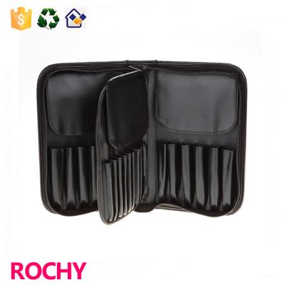 China Fashion Compact High Quality Black Make Up Brush PU Bag for sale