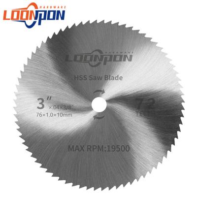 China 3 Inch 72T Circular HSS Circular Saw Blade For Metal Wood Plastic Cutting With 3/8 Inch Spindle for sale