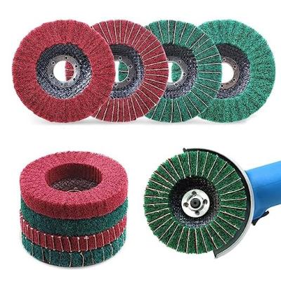 China LOONPON High Performance Long Life 4-1/2 Inch Nylon Fiber Fin Discs Matched Sanding Grinding Polishing Wheels For Angle Grinder Polishing Tools for sale