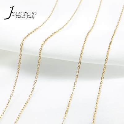 China Unleaded ; Nickel Free Wholesale Custom Length Necklace Stainless Steel Plain 18K Gold Plated Chains for sale