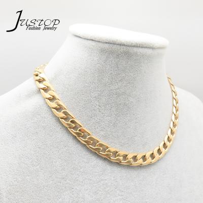 China Environmental Friendly Gold Plated New Design Jewelry Cuban Chain Short Necklace For Men for sale