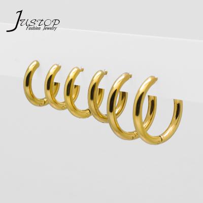 China Fashion Jewelry Hoop Earrings 2022 Lead Free Nickel Free Tarnish Free 18K Gold Plated Wholesale Minimalist Earrings Chunky Hoop Jewelry Earrings for sale