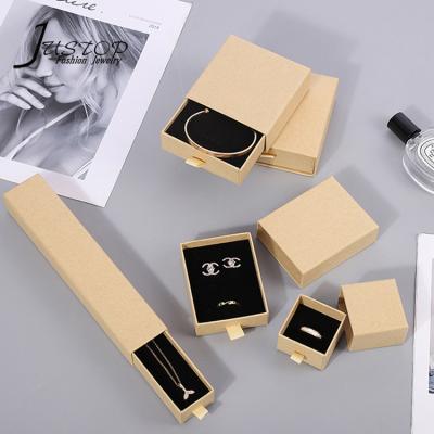 China Recyclable Logo Custom Multi Size Jewelry Box Packaging Drawer Style Slide Out Design Necklace Bracelet Jewelry Boxes for sale