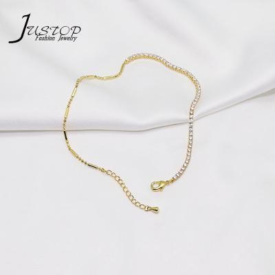 China New Design Environmental Friendly Wholesale Zircon Tennis Foot Chain Jewelry Anklets For Women for sale