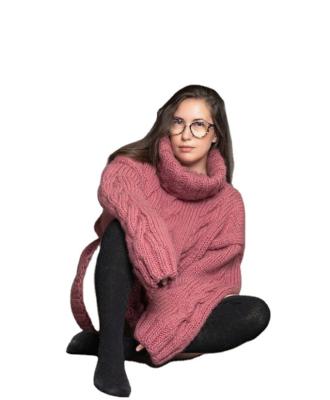 China Anti-wrinkle lady sweater for winter sweet style  wool  nylon Anti-pilling in stock  7GG for sale