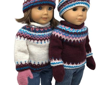 China Anti-wrinkle 18 inch doll sweater and hat knitting pattern complete instructions Icelandic style sweater china factory for sale