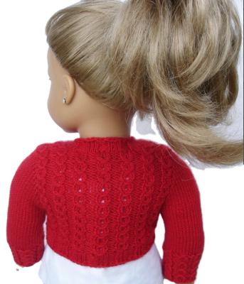 China Anti-wrinkle Doll Sweater - Knitting Pattern - 18 inch doll - Embroidered - Cardigan - Multi Color - Hand Knit - fits American Girl for sale