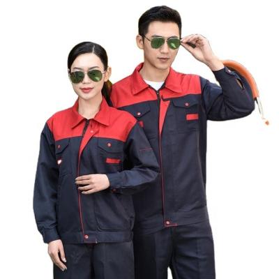 China Cotton Blended Clothing 2021Working Men Women Safety Railroad Wear Breathable Durable Mechanical Coveralls Auto Repair Electricity Work Uniform for sale