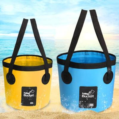 China 12L 20L Travel Bucket Durable Portable Outdoor Water Storage Bag Waterproof Water Bag Fishing Portable Foldable Bucket Car Supplies for sale