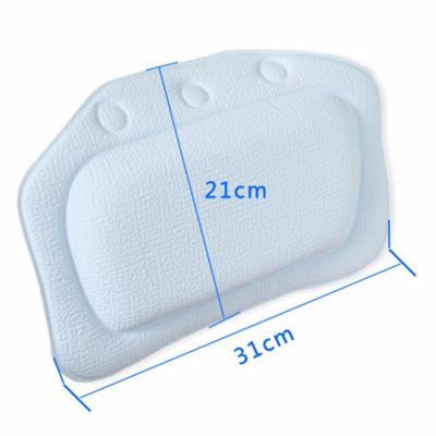 China Durable Soft Bathtub Pillow Headrest Waterproof PVC Bath Cushion Suction Cups Head Neck Rest Pillows for sale