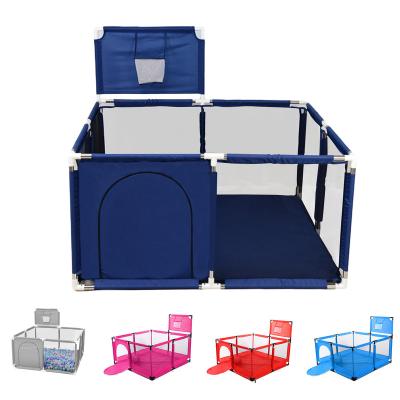 China Foldable Bedroom Baby Playpen Kids Guardrail Pool Balls Kids Basketball Football Pitch For 0-6 Years Play Tent Railing for sale