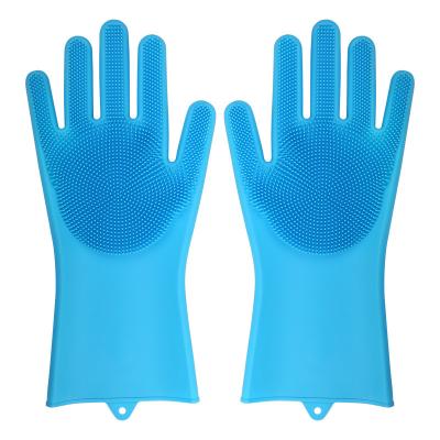 China Household Scrubber Mitts Silicone Rubber Sponge Mitts Household Work Dish Cleaning Mitts Dropshipping Kitchen Clean Tools for sale