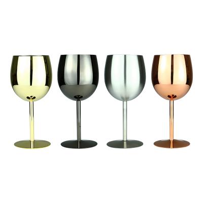 China Luxury STAINLESS STEEL high fashion customized copper colored gold stainless steel red wine glass goblet cups for wedding party for sale