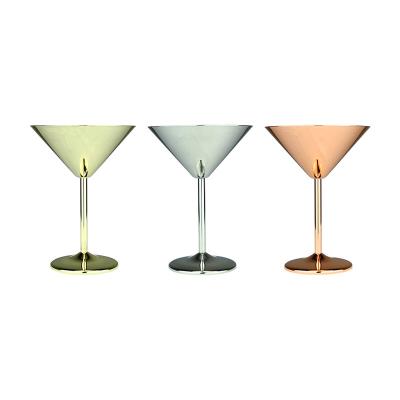 China Unbreakable Modern Glass Wedding Champagne Glasses Red Wine Goblet Rose Gold Metal Drinking Cup Stainless Steel Cocktail Glass for sale