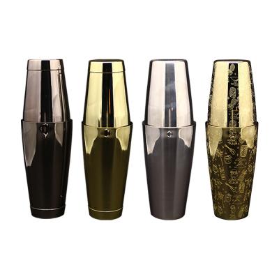 China Tin On Tin Factory Price 550ml/750ml Color Customized Tin On Tin Boston Cocktail Shaker Professional Bartender Tools Wine Shaker for sale