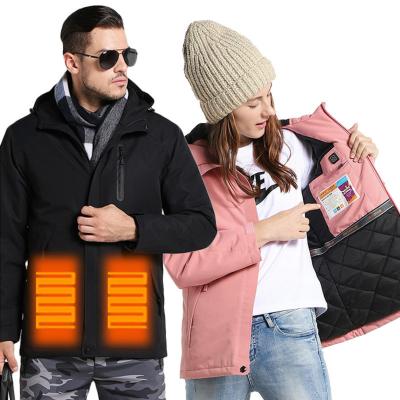 China Waterproof 2022 Winter Hot Selling Smart Heating Down Cotton Jacket Waterproof Men's Carbon Fiber Heated Jacket With Hood for sale