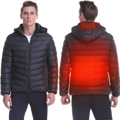 China New Waterproof Winter Smart USB Filling Heating Down Coat Large Size Thin Hoodie Men's Down Jackets JackeMens Outdoor Jackets for sale