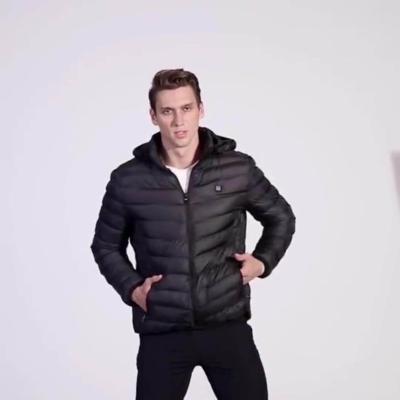 China New 2022 Winter Men Waterproof Plus USB Smart Filling Down Jacket Slim Waist Heating Down Jacket Hoodie JackeMens Outdoor Jacket for sale