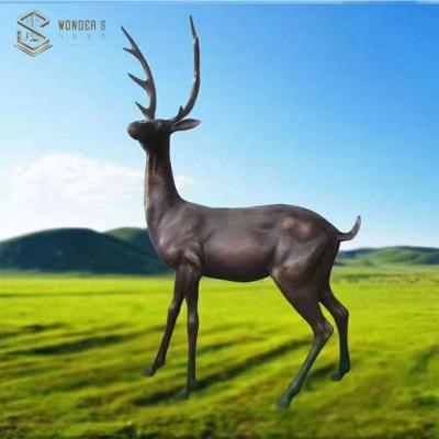 China China China Factory Best Selling Cast Bronze Deer Sculpture For Home / Hotel Decoration for sale