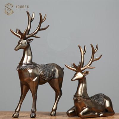 China China Life Size Bronze Deer Statue Metal Sculpture Garden Ornament for sale