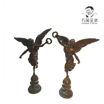 China China Religious Metal Art Bronze Famous Angel Indoor Sculpture for sale