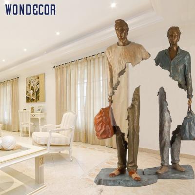 China Hot Sale New Design China Wondecor Style Man Bronze Sculpture Western Decor Abstract Garden for sale