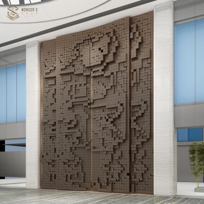 China Europe Wonders Bronze Metal Large Wall Art Abstract Relief Sculpture for sale