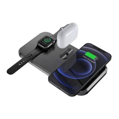 China Factory Desktop Supply 3 in 1 Foldable Portable Qi Wireless Charger for Mobile Phone for sale