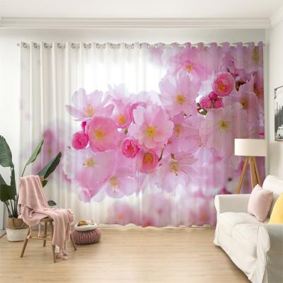 China Luxury 3D Blackout European Style Blackout Window Curtains Luxury Floral Design For Bedroom for sale