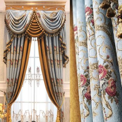 China Luxury Custom Embroidery Blackout Blackout Living Room Drapes Noble Classic Europe Window Curtain For Bedroom for sale