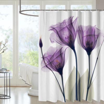 China Sustainable Wholesale Custom 3D Digital Printing Waterproof Shower Curtain Polyester Luxury Shower Curtains for sale