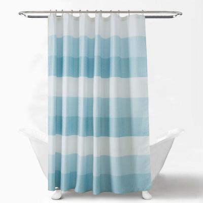 China Viable Amazon Waffle Skymoving Hot Sales Custom Designers Waterproof Shower Curtain for sale