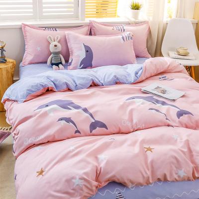 China Nondisposable Wholesale Cheap 100% Polyester Hotel Sheets Bedding Set Brushed Microfiber Bedclothes for sale