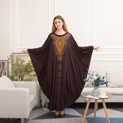 China WUAI 2022 Long Sleeve Arabic Muslim Black Sleeve Middle East Dubai Long Dress Loose Long Dress Border All Code for sale