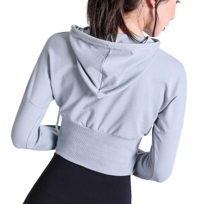 China WUAI Yoga Tracksuit Workout Training Jackets Slim Fit Top Female Zipper Long Sleeve Sports Coat Fitness And Yoga Wear for sale