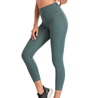 China WUAI 2021 Breathable Custom Unbranded Eco Polyester Spandex Thick Butt Lifting Up Waist High Stretch Fitness Woman Yoga Pants Wholesale for sale