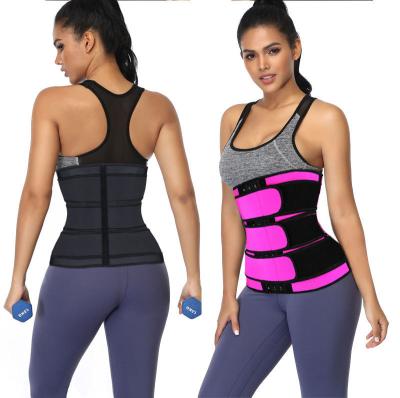 China Antibacterial Women Three Belts Support Neoprene Waist Trainer Weight Loss Belly Sauna Sweat Corset Back Belt for sale