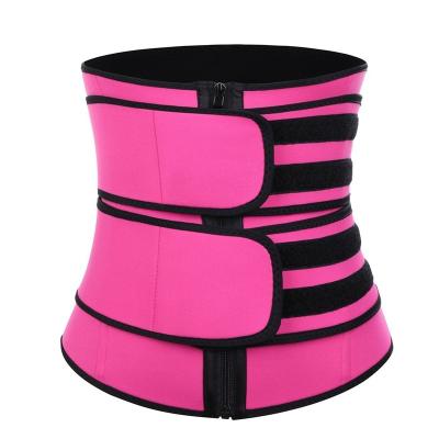 China New Private Label Antibacterial Double Straps Latex Wrap Waist Trainer Corset for sale