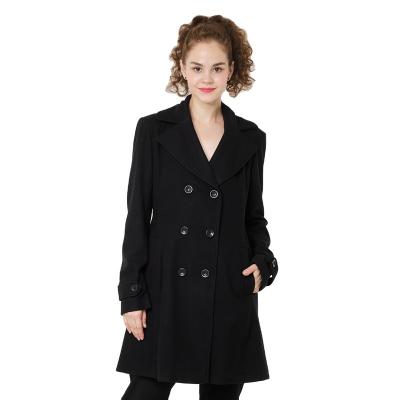 China New Fashion Anti-wrinkle Girls Winter Lapel Cross Woolen Overcoat Women Warm Woolen Coat for sale