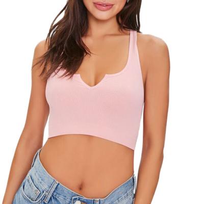 China Hot Selling Sexy QUICK DRY Woman Breathable Wear Ribbed Quick Dry Women Seamless Bralette Bra for sale