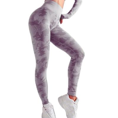 China Camouflage Seamless Stretch High Waist Butt Lift Fitness Yoga Gaiters Workout Breathable Yoga Pants For Women for sale