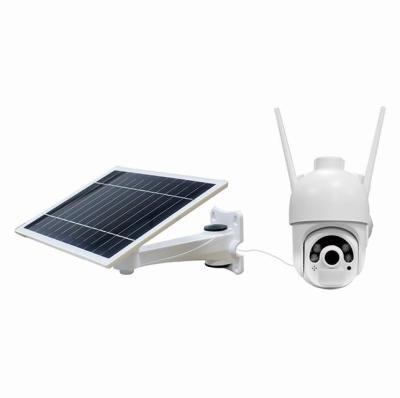 China OEM 2MP HD Mini Dome Solar Camera Wifi 6W Solar Panel 4g LTE Charging Battery PTZ Camera Built-in Home Solar Siren CCTV for sale