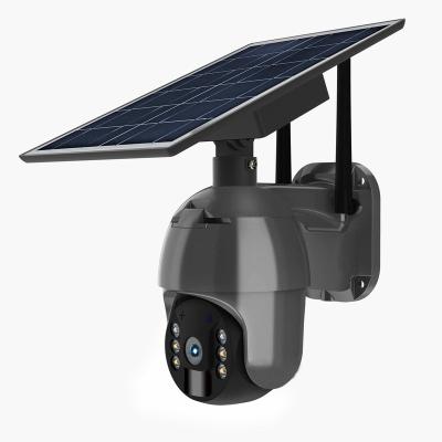 China Built-in Night Vision 30M 4g Lte Solar Powered Wireless Outdoor Network Camera Ptz Security Wifi Low Power Solar Siren Camera for sale