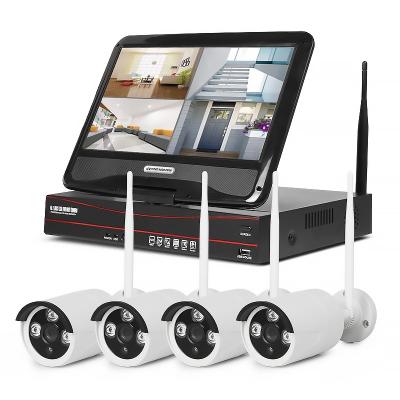 China Hot Sales H.264 NIGHT VISION LCD Monitor 4CH HD 2MP Wifi NVR Camera Kit Wireless 10.1 CCTV Surveillance for sale