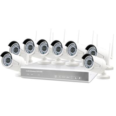 China 8ch CCTV Siren APP Remote Camera NVR Kit Waterproof HD 1080P 2MP Wifi IP CCTV Wireless Built-in Wireless Security Camera System for sale