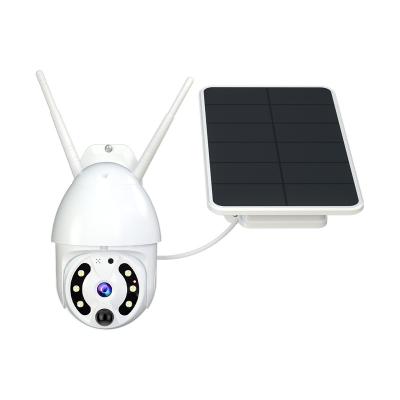 China Built-in night vision 4g SIM PTZ camera 2mp two way audio network camera cheap solar cctv 4g siren 4g color camera for sale