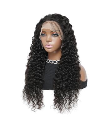 China Factory price HD lace frontal raw hair good quality deep loose human hair wig in stock for black women for sale