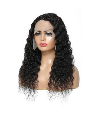 China Factory Raw Natural Human Hair Deep Wave Aligned Wig, T Lace Wig Virgin Hair, Transparent Lace Wig With Baby Hair for sale