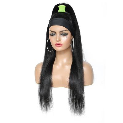 China Wholesale Barely Shedding Thick Soft Smooth Headband Hair Wigs For Black Women,Virgin Hair Wig,Straight Remy Hair,Short Wig for sale